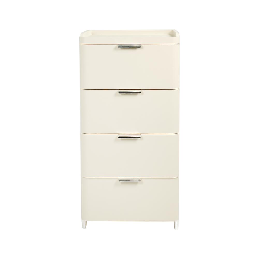 ตู้ลิ้นชัก 4 ชั้น STACKO LINNA 45x41x90 ซม. สีครีม