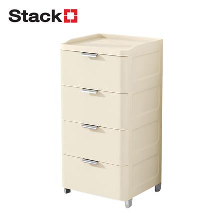 ตู้ลิ้นชัก 4 ชั้น STACKO LINNA 45x41x90 ซม. สีครีม_0