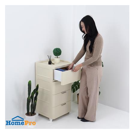 ตู้ลิ้นชัก 4 ชั้น STACKO LINNA 45x41x90 ซม. สีครีม_4