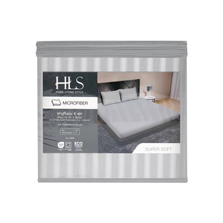ชุดผ้าปูที่นอน 6 ฟุต (ชุด 3 ชิ้น) HOME LIVING STYLE LINEA สี GREY_5