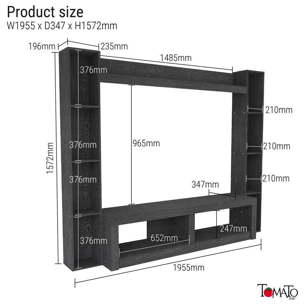 ชุดตู้วางทีวี TOMATO HOME PRESLEY 195.5 ซม. สีดำ