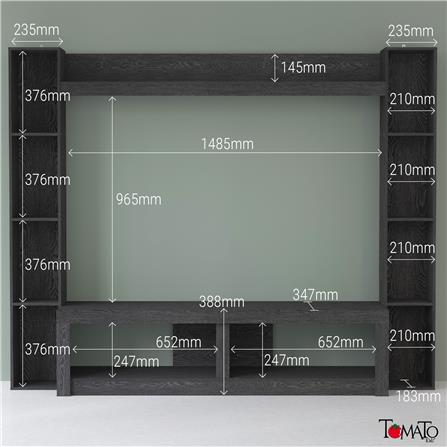 ชุดตู้วางทีวี TOMATO HOME PRESLEY 195.5 ซม. สีดำ_5