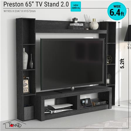 ชุดตู้วางทีวี TOMATO HOME PRESLEY 195.5 ซม. สีดำ_2