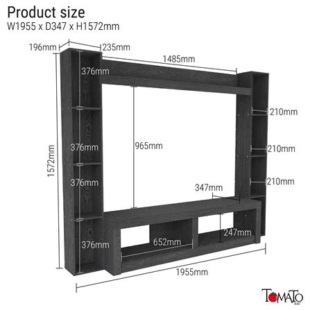 ชุดตู้วางทีวี TOMATO HOME PRESLEY 195.5 ซม. สีดำ_4