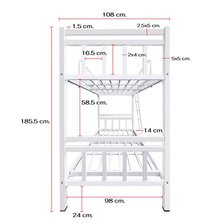 เตียง 2 ชั้น THAIBULL SSTSIL2F-0141-105R สีขาว_8