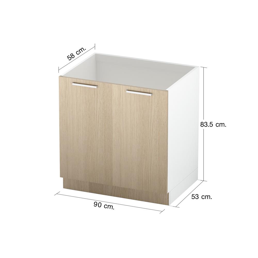 บานคู่โครงตู้ล่าง CABIN JUNO UPVC 90x83.5 ซม. สีบีช