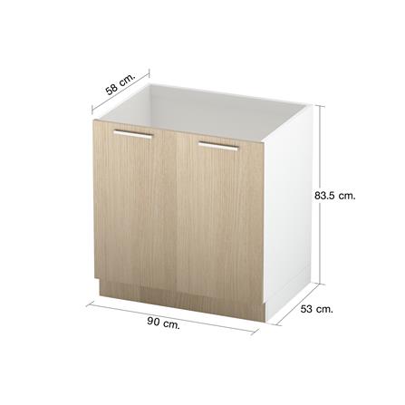 บานคู่โครงตู้ล่าง CABIN JUNO UPVC 90x83.5 ซม. สีบีช_5