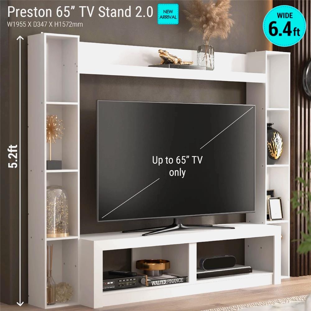 ตู้วางทีวี TOMATO HOME PRESLEY 195.5 ซม. สีขาว