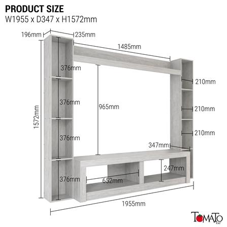 ตู้วางทีวี TOMATO HOME PRESLEY 195.5 ซม. สีขาว_3