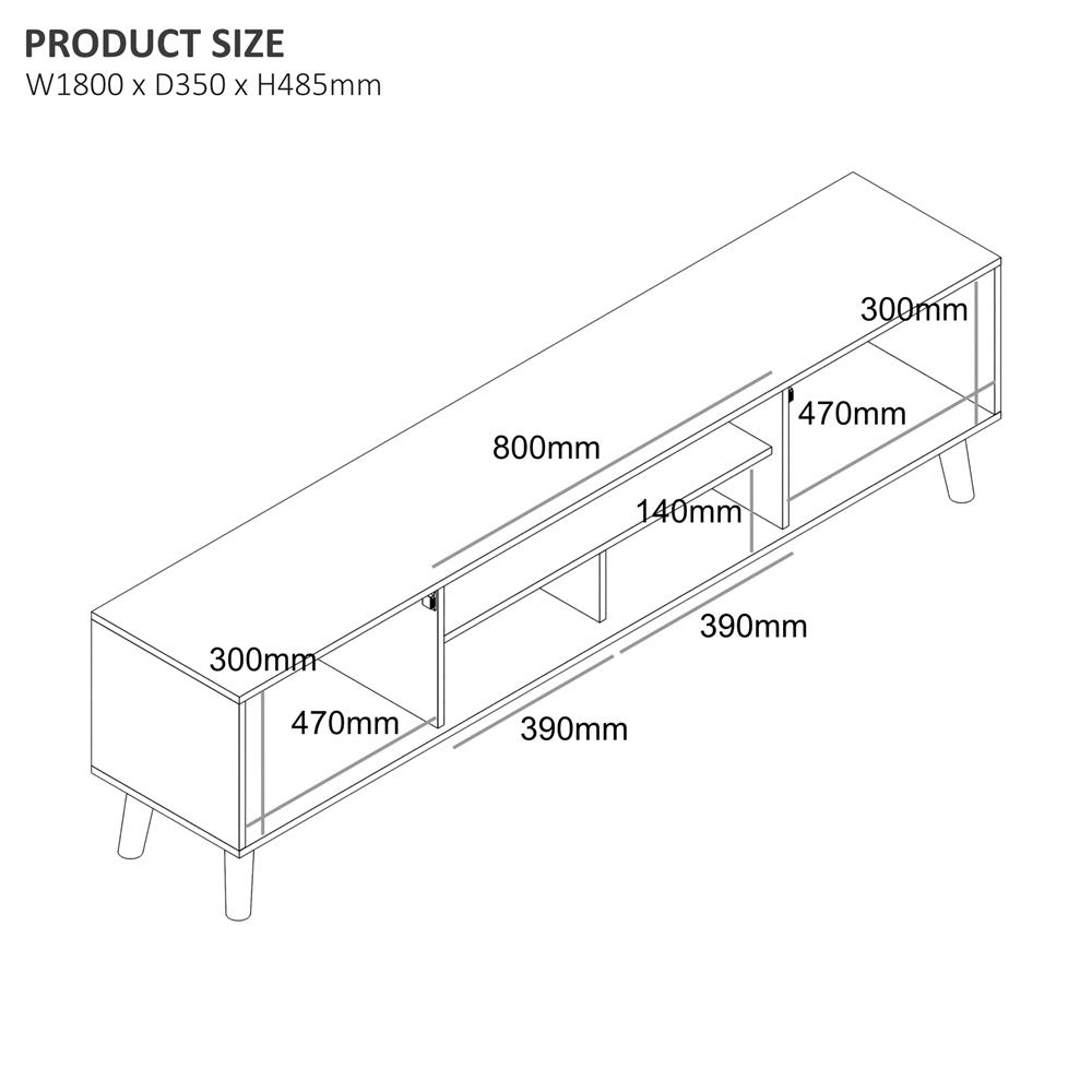 ตู้วางทีวี TOMATO HOME MILLERS RATTAN 180 ซม. สีดำ