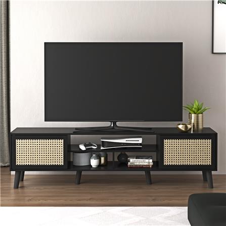 ตู้วางทีวี TOMATO HOME MILLERS RATTAN 180 ซม. สีดำ_2