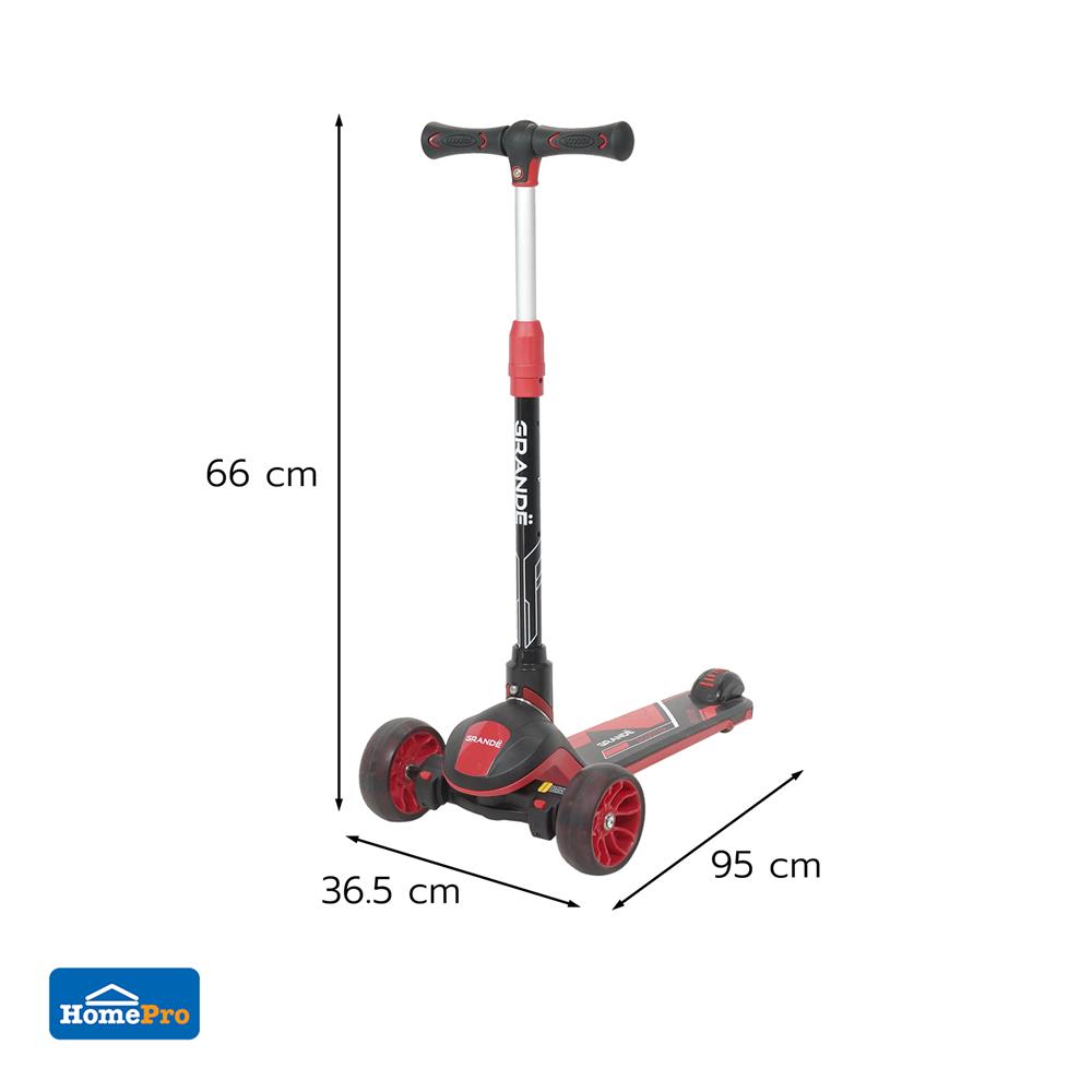 สกู๊ตเตอร์เด็ก GRANDE F3 สีดำ/แดง