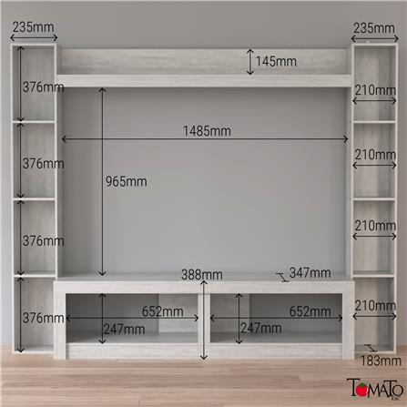 ตู้วางทีวี TOMATO HOME PRESLEY 195.5 ซม. สีเทา_5