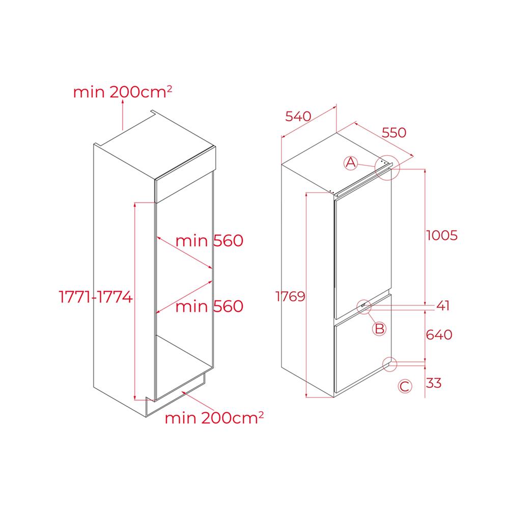 ตู้เย็น BUILT-IN TEKA RBF 73380 FI EU 8.6 คิว สีขาว