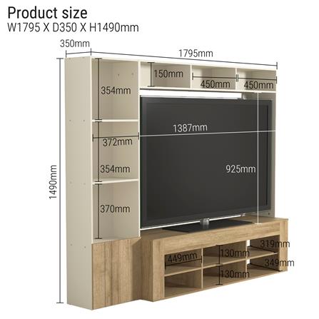 ชุดตู้วางทีวี TOMATO HOME PRESTON 179.5 ซม. สีเบจ_4