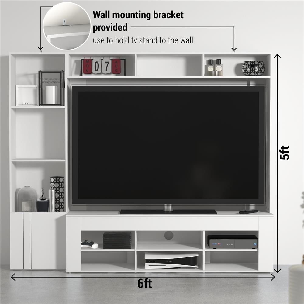 ชุดตู้วางทีวี TOMATO HOME PRESTON 179.5 ซม. สีขาว