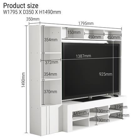 ชุดตู้วางทีวี TOMATO HOME PRESTON 179.5 ซม. สีขาว_5