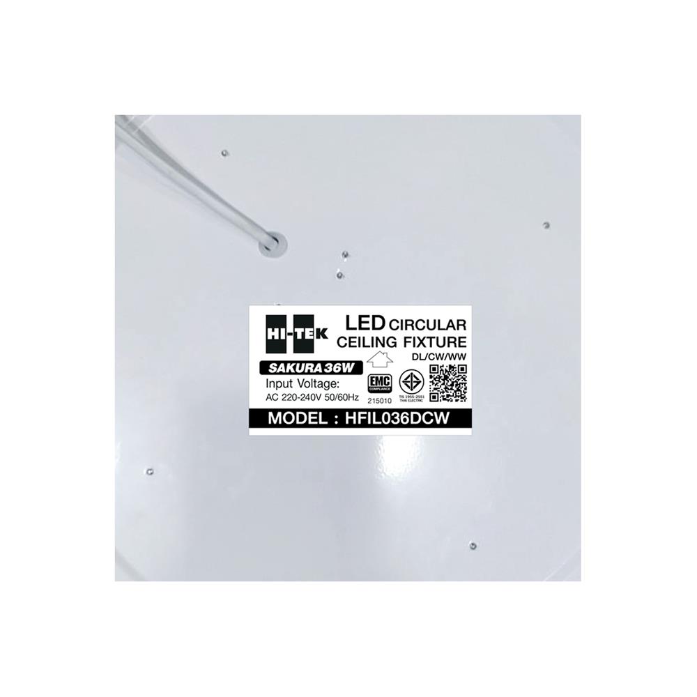 ไฟเพดาน LED HI-TEK HFIL136DCW 15 นิ้ว 36 วัตต์ DAYLIGHT/COOL WHITE/WARM WHITE สีขาว