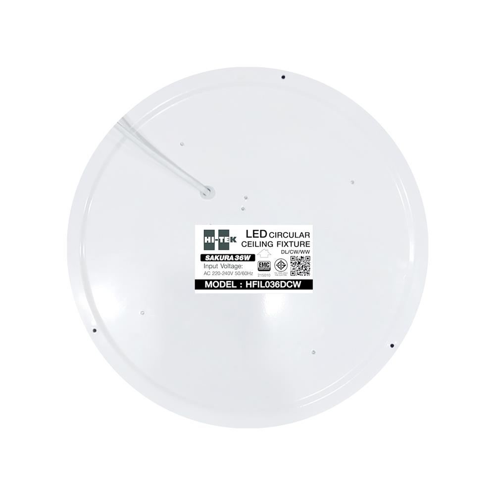 ไฟเพดาน LED HI-TEK HFIL136DCW 15 นิ้ว 36 วัตต์ DAYLIGHT/COOL WHITE/WARM WHITE สีขาว