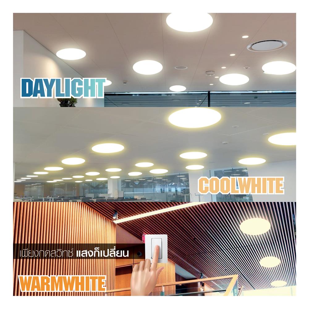 ไฟเพดาน LED HI-TEK HFIL136DCW 15 นิ้ว 36 วัตต์ DAYLIGHT/COOL WHITE/WARM WHITE สีขาว