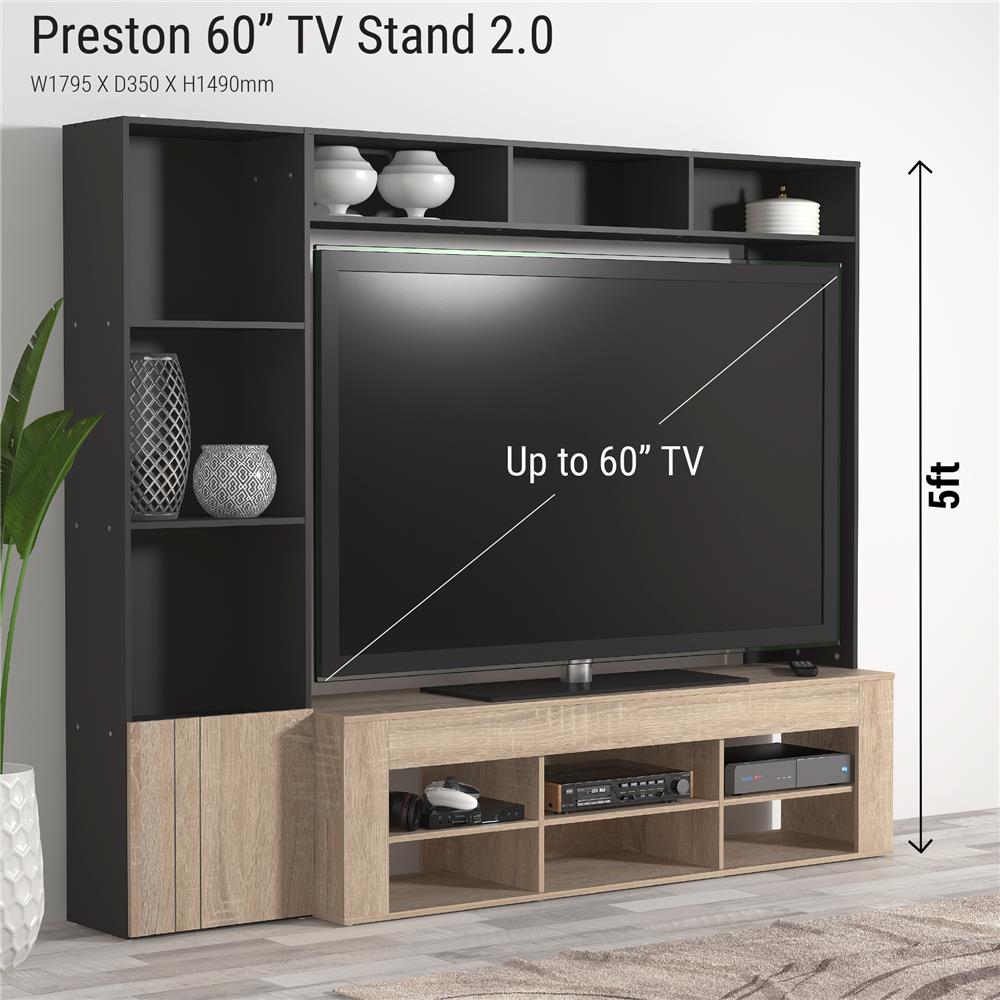 ชุดตู้วางทีวี TOMATO HOME PRESTON 179.5 ซม. สีเทา