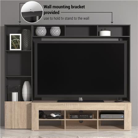 ชุดตู้วางทีวี TOMATO HOME PRESTON 179.5 ซม. สีเทา_4