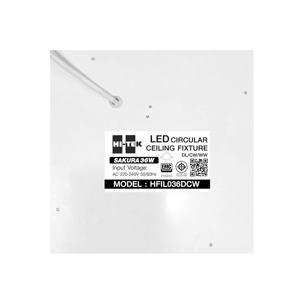 ไฟเพดาน LED HI-TEK HFIL036DCW 15 นิ้ว 36 วัตต์ DAYLIGHT/COOL WHITE/WARM WHITE สีขาว