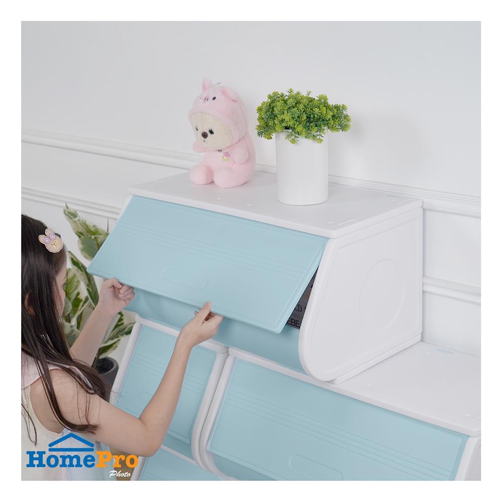 กล่องบานเปิด STACKO LITTLE-P 60x37x31 ซม. สีขาว/ฟ้า