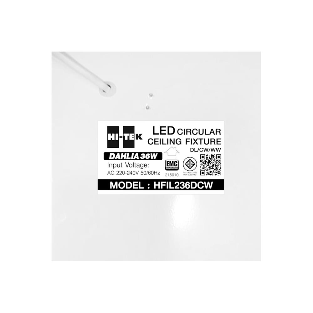 ไฟเพดาน LED HI-TEK HFIL236DCW 15 นิ้ว 36 วัตต์ DAYLIGHT/COOL WHITE/WARM WHITE สีขาว