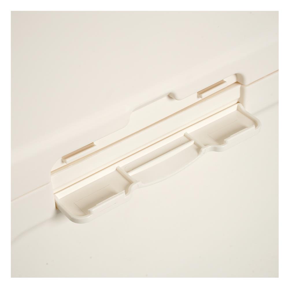 ตู้บานเปิดแคบ 4 ชั้น มีล้อ STACKO NICO 20x33x125.5 ซม. สีวอร์มขาว/ใส