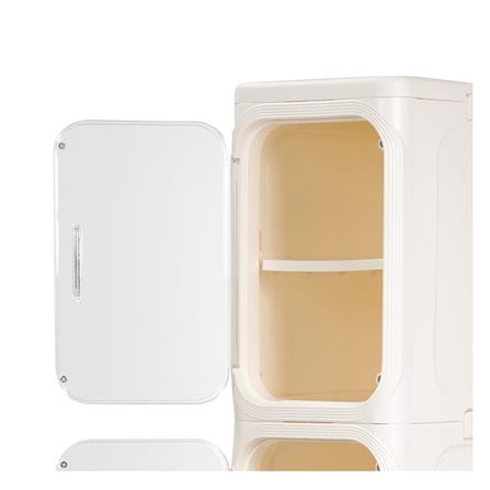 ตู้บานเปิดแคบ 4 ชั้น มีล้อ STACKO NICO 20x33x125.5 ซม. สีวอร์มขาว/ใส_2