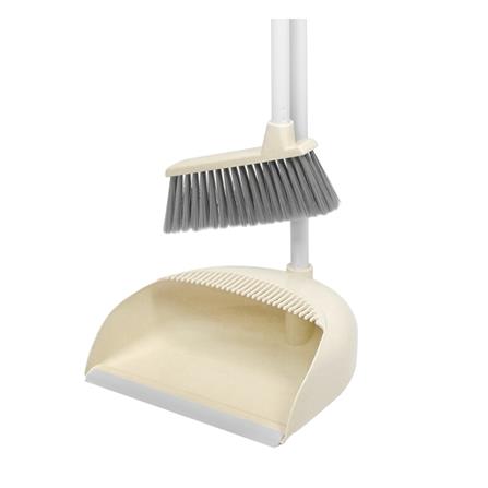 ชุดไม้กวาดพร้อมที่โกยผง ACCO PASTEL สีครีม_2