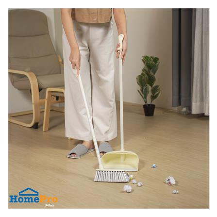 ชุดไม้กวาดพร้อมที่โกยผง ACCO PASTEL สีครีม_5