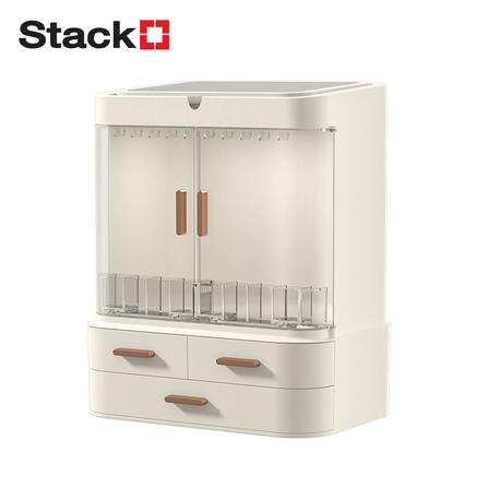 กล่องจัดเก็บเครื่องสำอาง พร้อมกระจก LED STACKO MIKA 29.7x20.6x35.5ซม. สีขาว_0