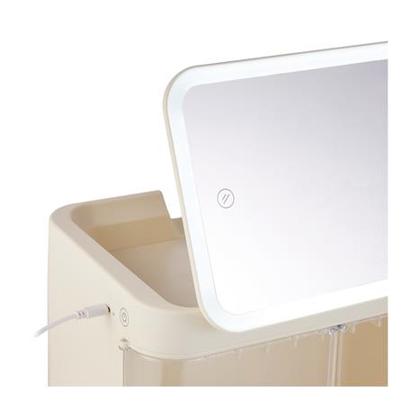 กล่องจัดเก็บเครื่องสำอาง พร้อมกระจก LED STACKO MIKA 29.7x20.6x35.5ซม. สีขาว_3