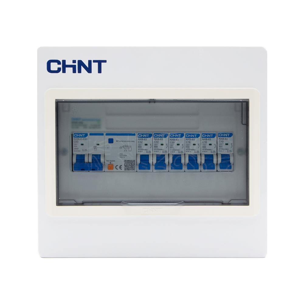 ชุดตู้คอนซูมเมอร์ยูนิต 6 ช่อง พร้อม เมน RCBO 63A และเบรกเกอร์ลูกย่อย CHINT