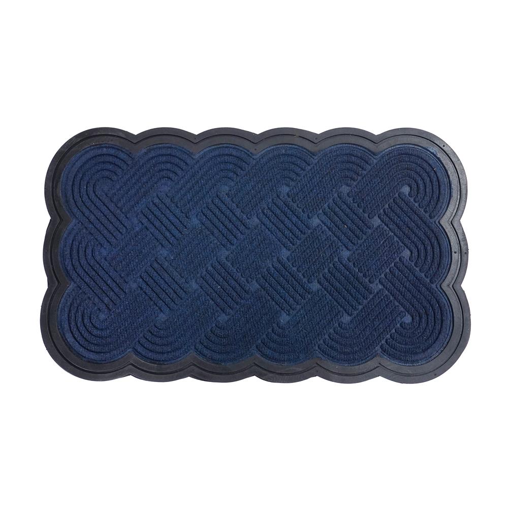 พรมเช็ดเท้าดักฝุ่น HOME LIVING STYLE SCALLOP 45x75 ซม. สีน้ำเงินเข้ม