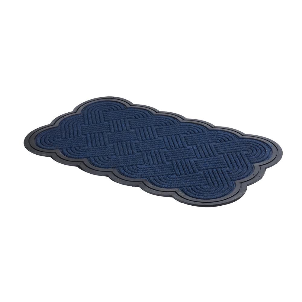พรมเช็ดเท้าดักฝุ่น HOME LIVING STYLE SCALLOP 45X75 ซม. สีน้ำเงินเข้ม