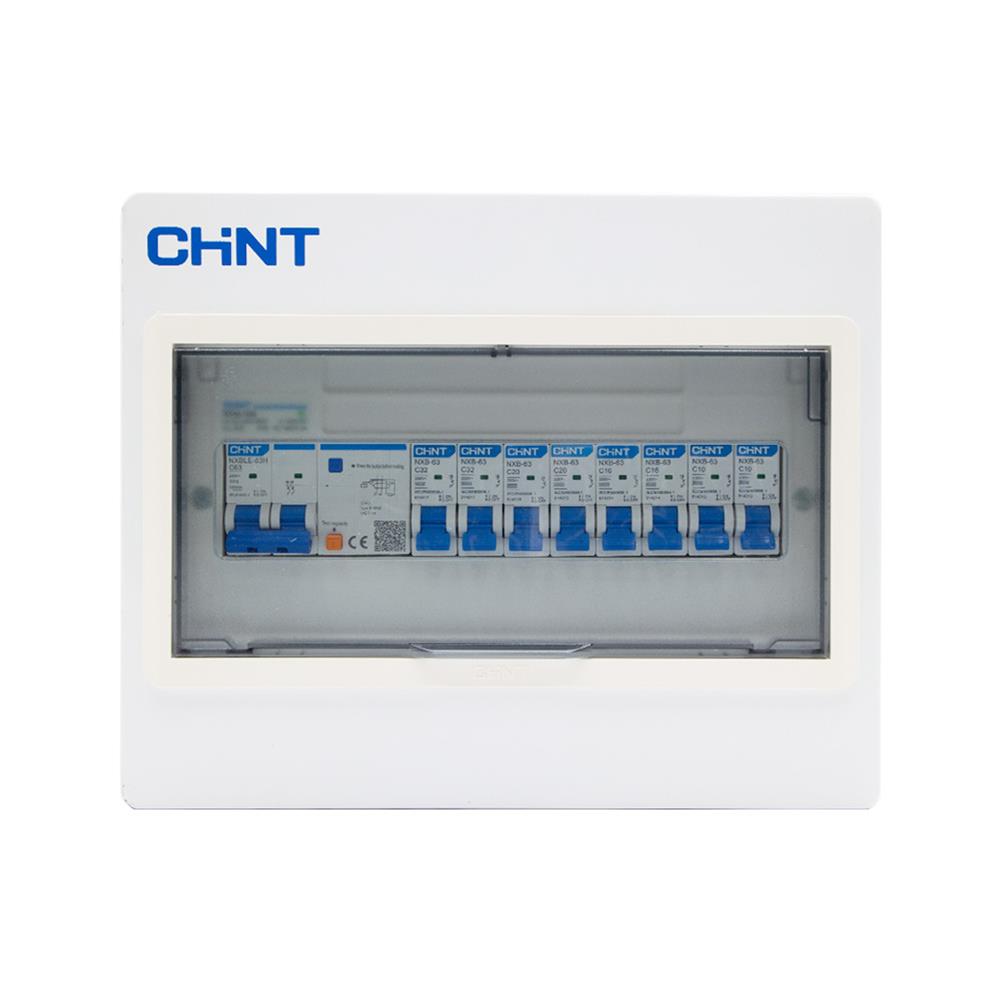 ชุดตู้คอนซูมเมอร์ยูนิต 8 ช่อง พร้อมเมน RCBO 63 แอมป์ และเบรกเกอร์ลูกย่อย CHINT