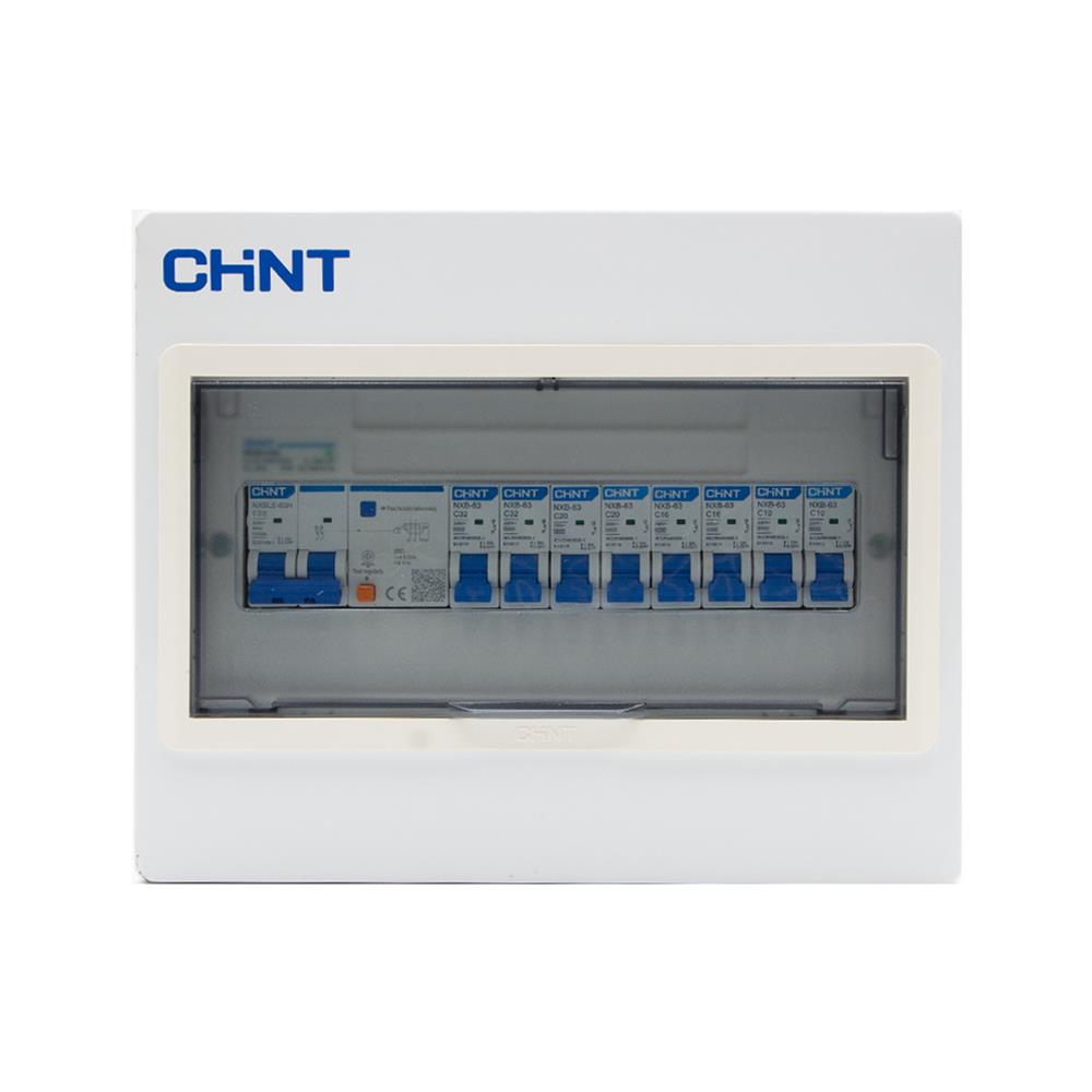 ชุดตู้คอนซูมเมอร์ยูนิต 8 ช่อง พร้อม เมน RCBO 50 แอมป์ และเบรกเกอร์ลูกย่อย CHINT