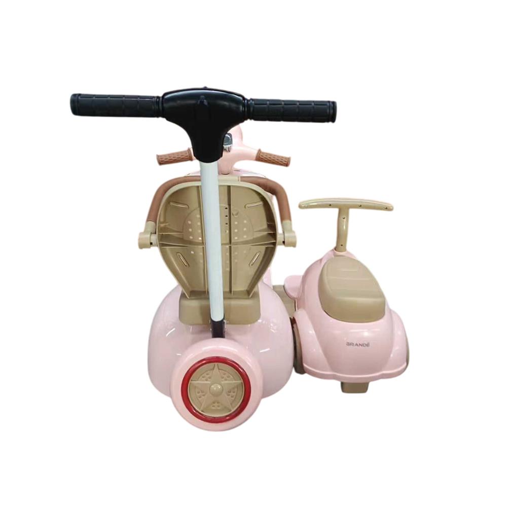 รถพ่วงข้างเด็กไฟฟ้า GRANDE สีชมพู