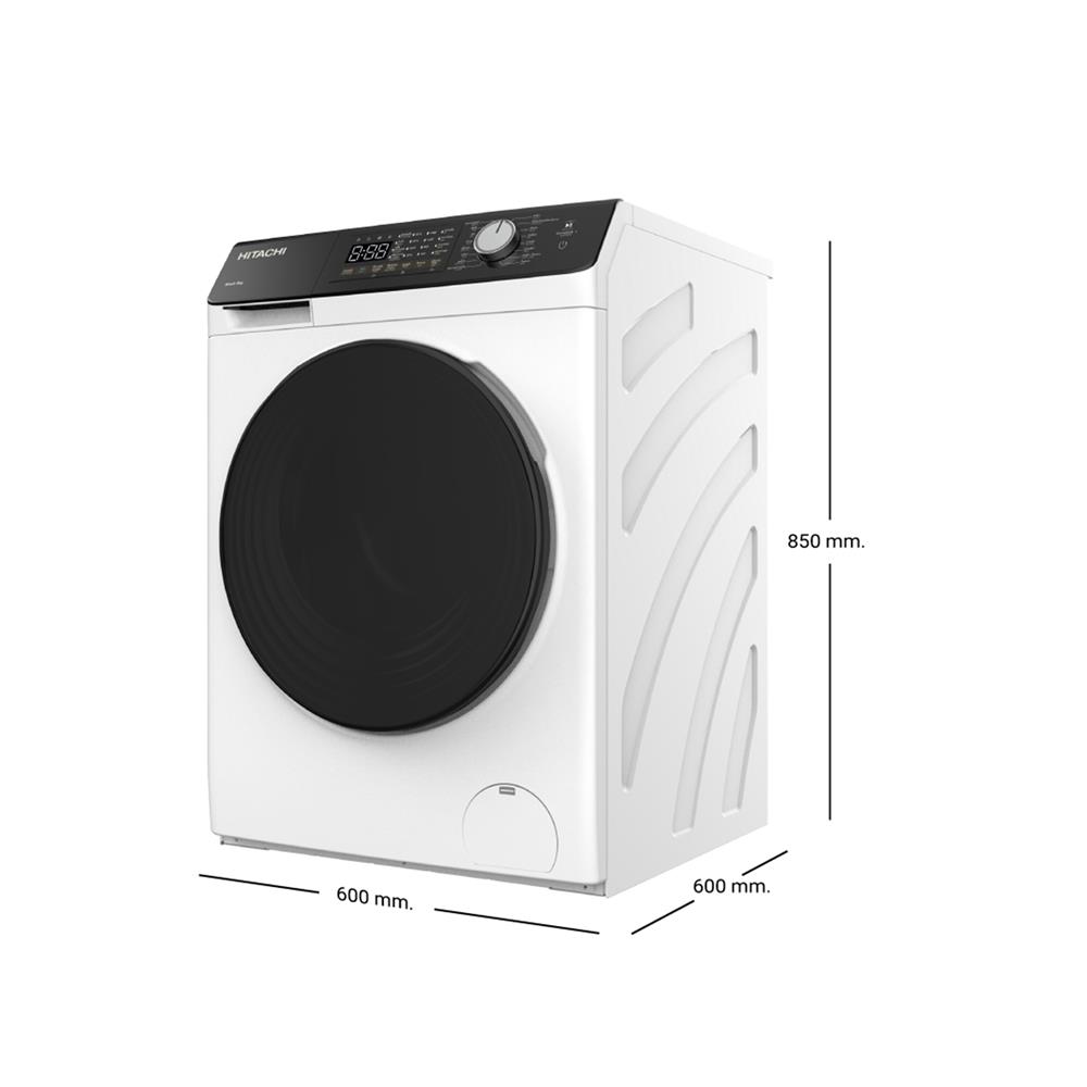เครื่องซักผ้าฝาหน้า HITACHI BD-904HVOW 9 กก. 1400RPM อินเวอร์เตอร์ สีขาว