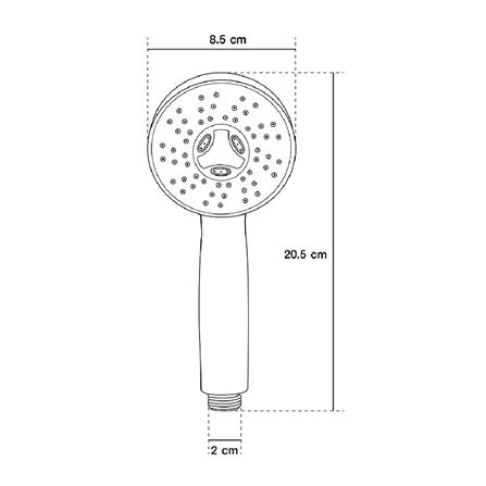 ฝักบัวสายอ่อน 1 ระดับ ELEGANCE EG-3382 สีโครม_3