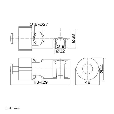 ขอแขวนราวเลื่อนฝักบัวสายอ่อน KARAT FAUCET KP-01-910-63 สีสแตนเลส_5