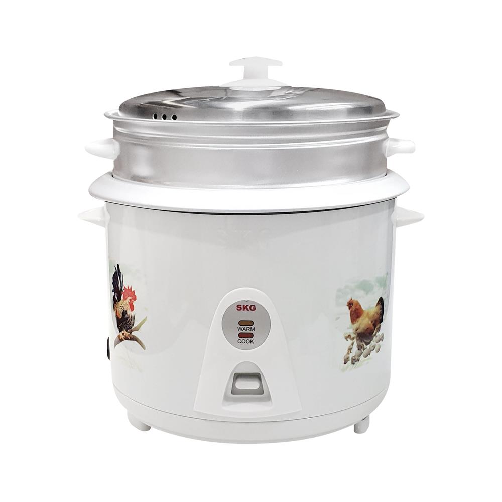 หม้อหุงข้าว MANUAL 1.8 ลิตร SKG SK-518 ลายไก่ สีขาว