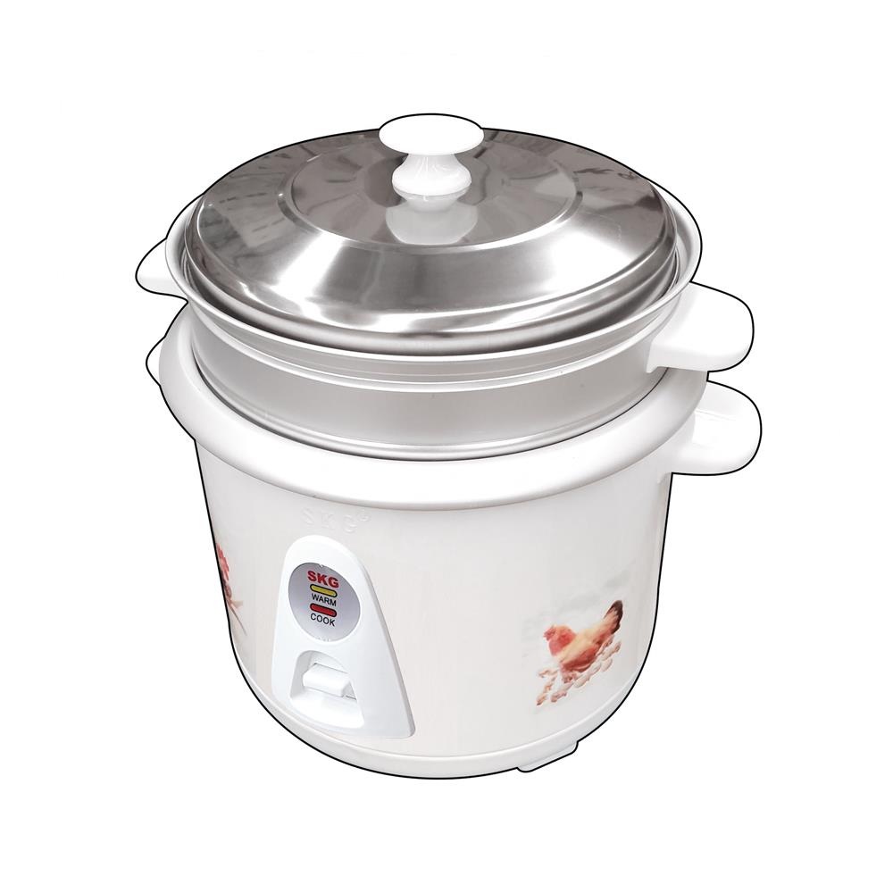 หม้อหุงข้าว MANUAL 1.8 ลิตร SKG SK-518 ลายไก่ สีขาว