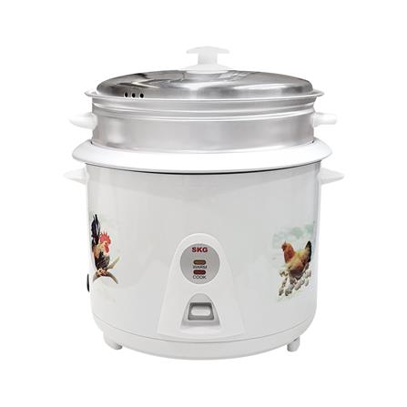 หม้อหุงข้าว MANUAL 1.8 ลิตร SKG SK-518 ลายไก่ สีขาว_0