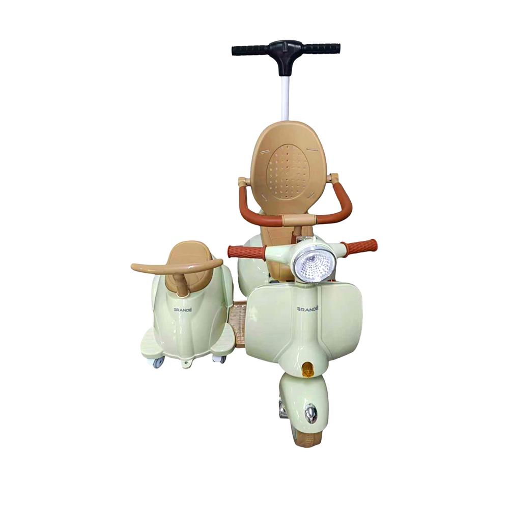 รถพ่วงข้างเด็กไฟฟ้า GRANDE สีเขียว