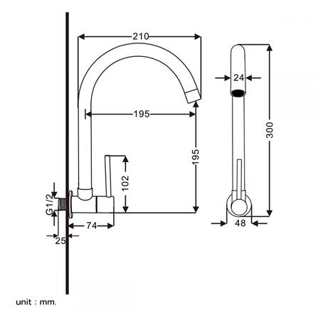 ก๊อกซิงค์เดี่ยวเคาน์เตอร์ RASLAND RA A11012-A8899_1