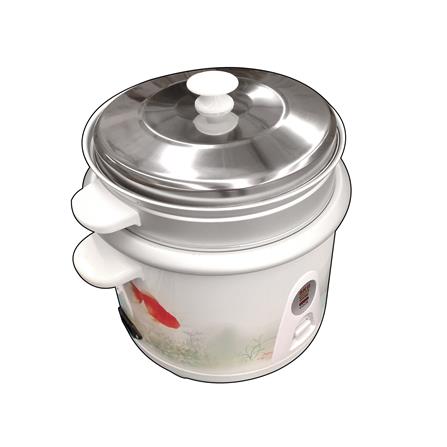 หม้อหุงข้าว MANUAL 1.8 ลิตร SKG SK-518 ลายปลาทอง สีขาว_1